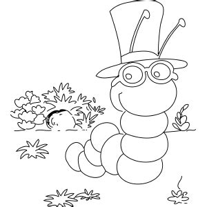 Smart Inchworm Coloring Page