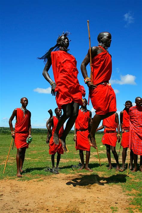 Masai warrior dancing traditional dance Photograph by Anna Om | Pixels