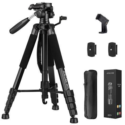 Camera Tripod Camera Stand, 74" Tripod for Camera and Phone Video Recording Live Stream Vlogging ...