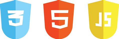 HTML5 CSS3 JS icon set. Web development logo icon set of html, css and ...