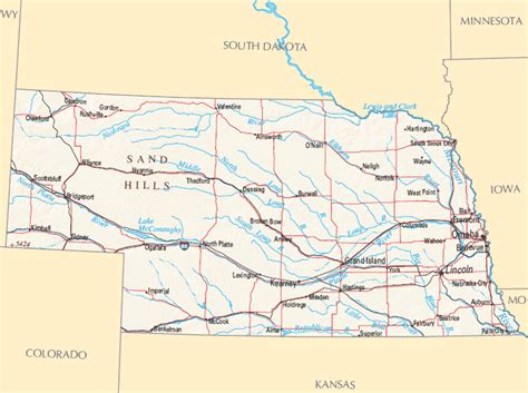 Nebraska Rivers Map