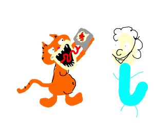 Garfield Eating Pasta - Drawception