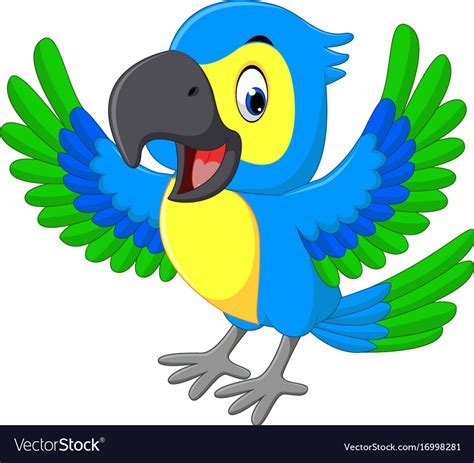 Cute macaw cartoon Royalty Free Vector Image - VectorStock