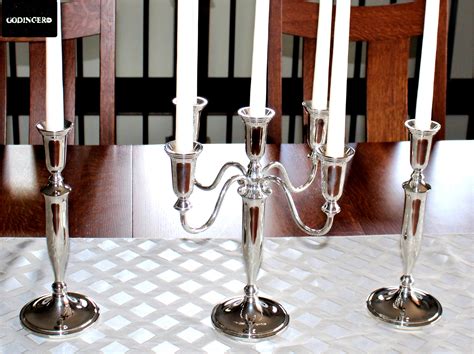 Silver Candelabra Trio Candlesticks, Godinger Silver, Elegant Candlesticks