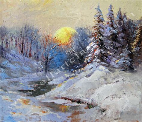 Winter Landscape, Nov. 2014 Original Oil Painting