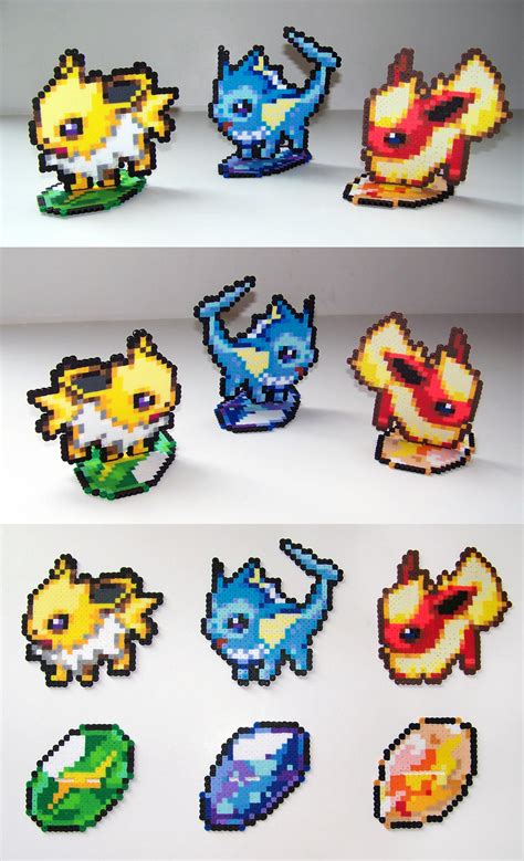 Eeveelutions Set with Evolution Stone Stands by NerdyNoodleLabs on DeviantArt