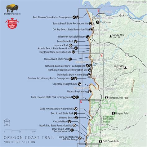 Oregon Coast Campgrounds State Parks Map