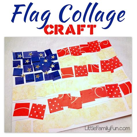 Little Family Fun: American Flag Collage Craft | American flag crafts, Flag crafts, July crafts