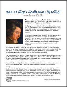 Wolfgang Amadeus Mozart | Free Famous Composer Biography