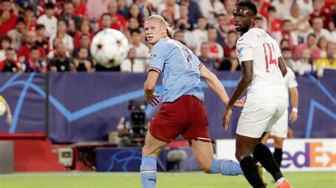 Erling Haaland at the double as Manchester City cruise past Sevilla in Champions League opener ...