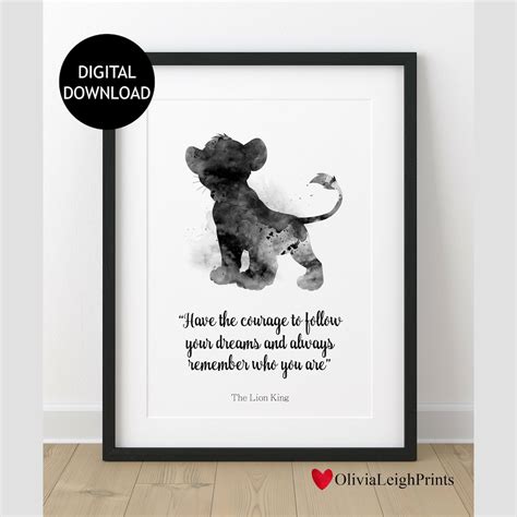 The Lion King Simba Watercolour Quote Print-wall Art-gift-nursery DIGITAL DOWNLOAD Printable - Etsy