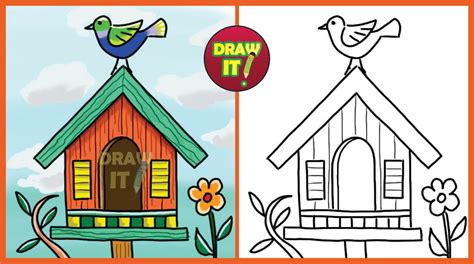 Bird House Drawing at GetDrawings | Free download