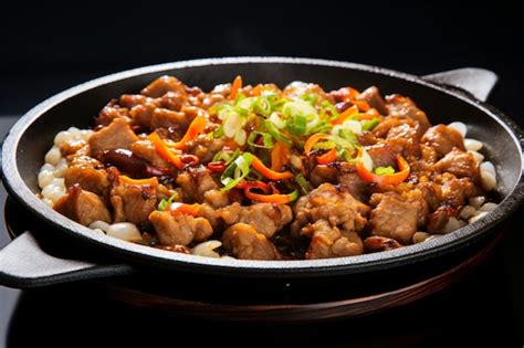 Premium AI Image | Picture of Sizzling Pork Sisig