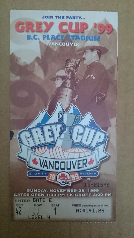 CFL / Grey Cup Ticket Stubs - Adanac Antiques & Collectibles