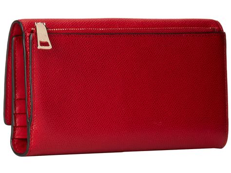 Coach Embossed Txtrd Leather Checkbook Wallet in Red | Lyst