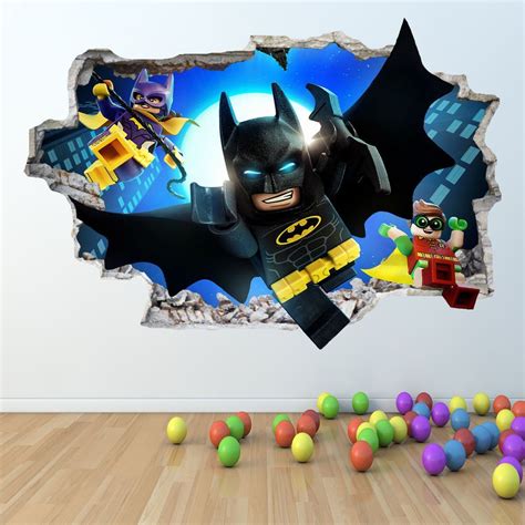 LEGO BATMAN WALL STICKER 3D LOOK - BOYS GIRLS BEDROOM WALL ART DECAL Z418 in Home, Furniture ...