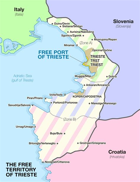 Map of the Free Territory of Trieste (10 Feb 1947 - 5 Oct 1954 ...