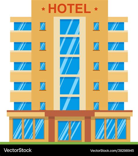 Hotel building icon cartoon Royalty Free Vector Image