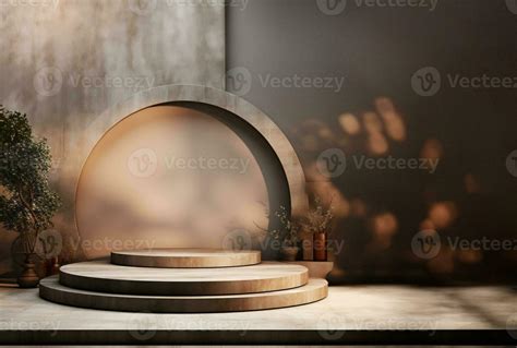 wooden top podium design blocks, cylindrical plinths, concept scenes, stage performances ...