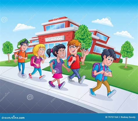 School Kids Walking From School Royalty-Free Stock Image ...