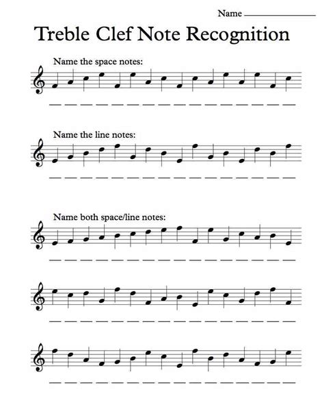 Treble Clef Note Names