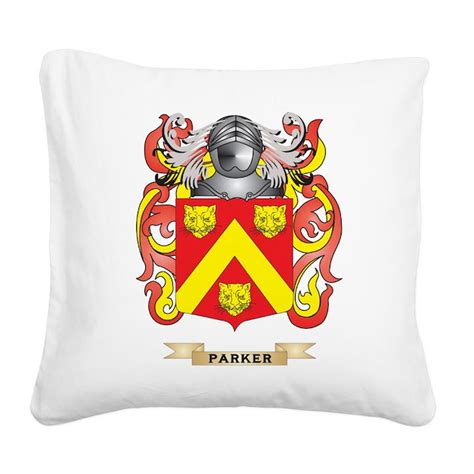 Parker Coat of Arms (Family Crest) Square Canvas P by listing-store-10501932