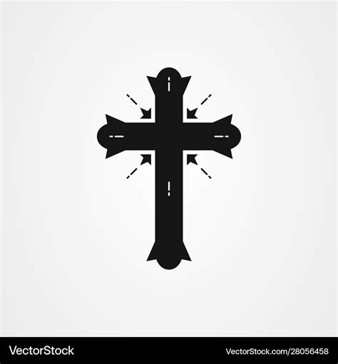 Church icon logo design christian cross symbol Vector Image