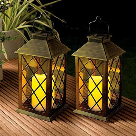 LED Solar Lantern Lights Hanging Lamp Outdoor Solar Light Candle Bulb ...