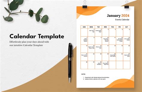 FREE Calendar Template - Download in Word, Google Docs, Excel, PDF, Google Sheets, Illustrator ...