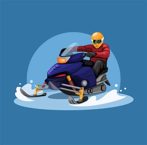 Premium Vector | Snowmobile racing in winter season concept in cartoon ...