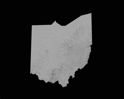 Ohio State Topographic Map 3D Model Stl for CNC Carving and - Etsy