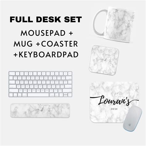 Marble Desk Set Full Desk Set Matching Set for Desk Office - Etsy