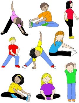 Kids in Action: Stretches and Warm-Ups Clip Art 18 PNGs by Rebekah Brock