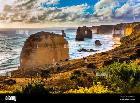 The Twelve Apostles at sunset Stock Photo - Alamy