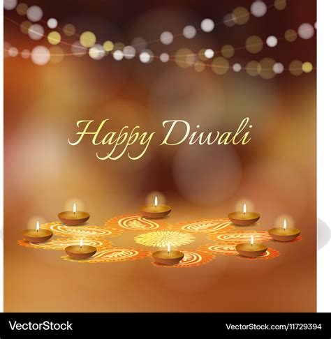 Happy diwali greeting card invitation indian Vector Image