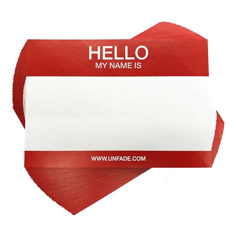 Hello My Name Is Stickers Red, 100 pcs - UNFADE.COM