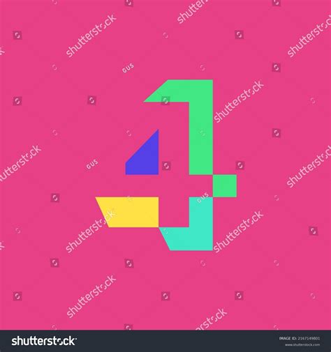 Number 4 Modular Font Style Sharp Stock Vector (Royalty Free ...