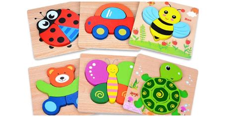 Six Wooden Toddler Puzzles on sale from Amazon - Savings Done Simply