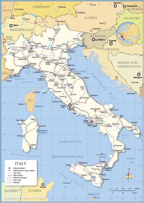 Political Map of Italy - Nations Online Project