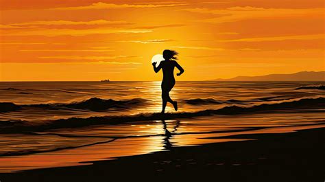 Running on the beach at sunset by the sea 27102112 Stock Photo at Vecteezy