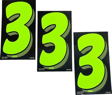 Amazon.com - EZ Line Vinyl Decals for Cars Chartreuse Large Number Stickers Windshield Pricing ...