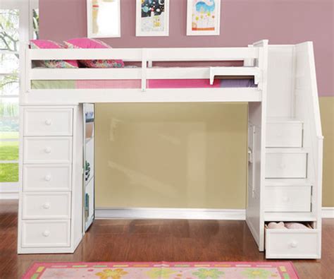 Multifunction Full Size Loft Bed in White | Allen House | Kids Loft Beds and Bunk Beds