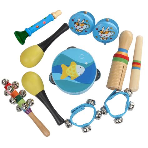 10 Pcs Kids Baby Roll Drum Musical Instruments Band Kit Children Toy ...