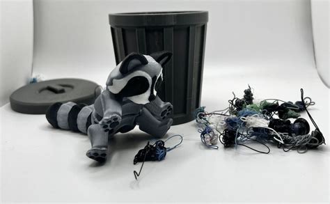 Articulated Raccoon With Trash Can - Etsy