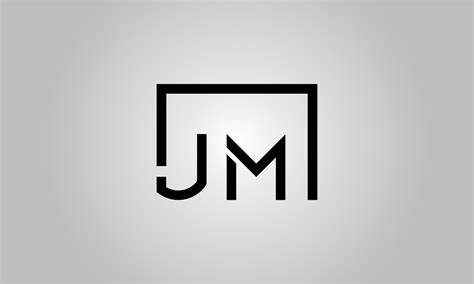 Letter JM logo design. JM logo with square shape in black colors vector ...