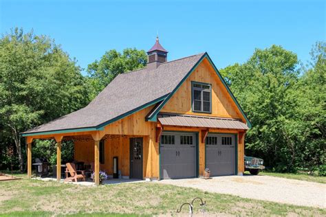 24' x 24' Newport Garage with Lean-To Overhang | Barn garage, Garage plans with loft, Pole barn ...