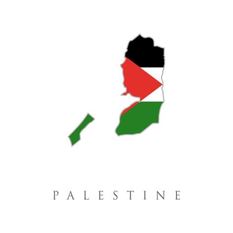 Map of Palestine with flag inside. Palestine map vector illustration ...