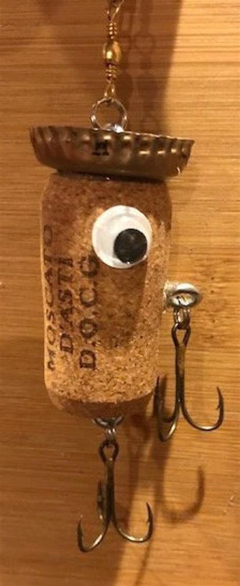 Wine Cork/beer Cap Fishing Lure - Etsy | Diy fishing lures, Homemade ...