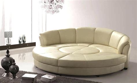 Round Sectional Leather Sofa - FERQQU