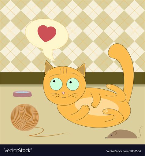 Orange cat wants to play Royalty Free Vector Image